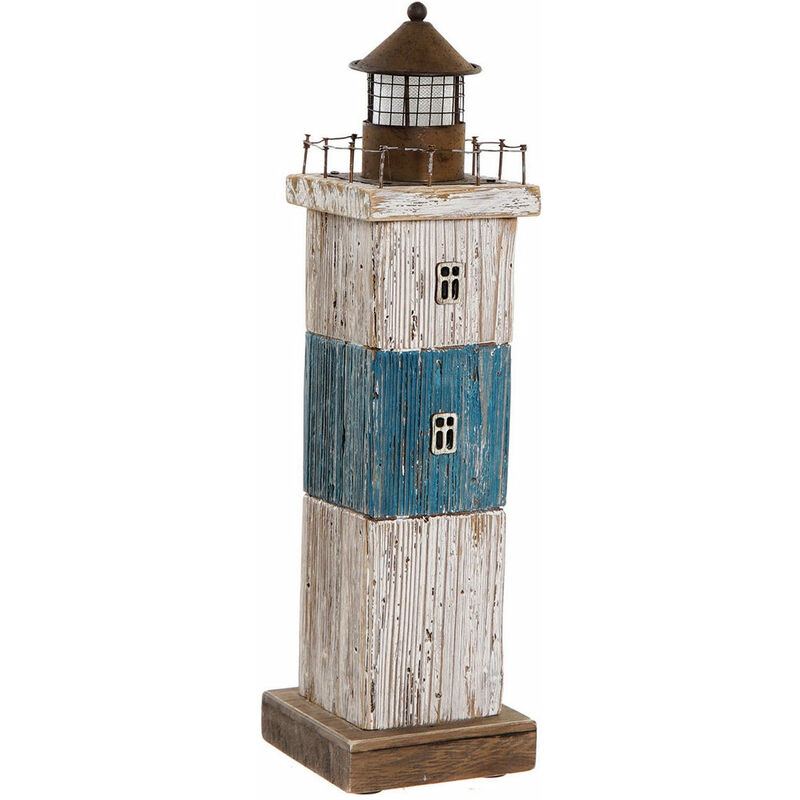 

Faro DKD Home Decor Decorativo Marinero Metal Madera de Paulonia (10 x 10 x 36 cm)