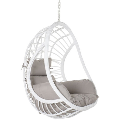 DKD Home Decor Fauteuil de jardin suspendu Blanc Gris