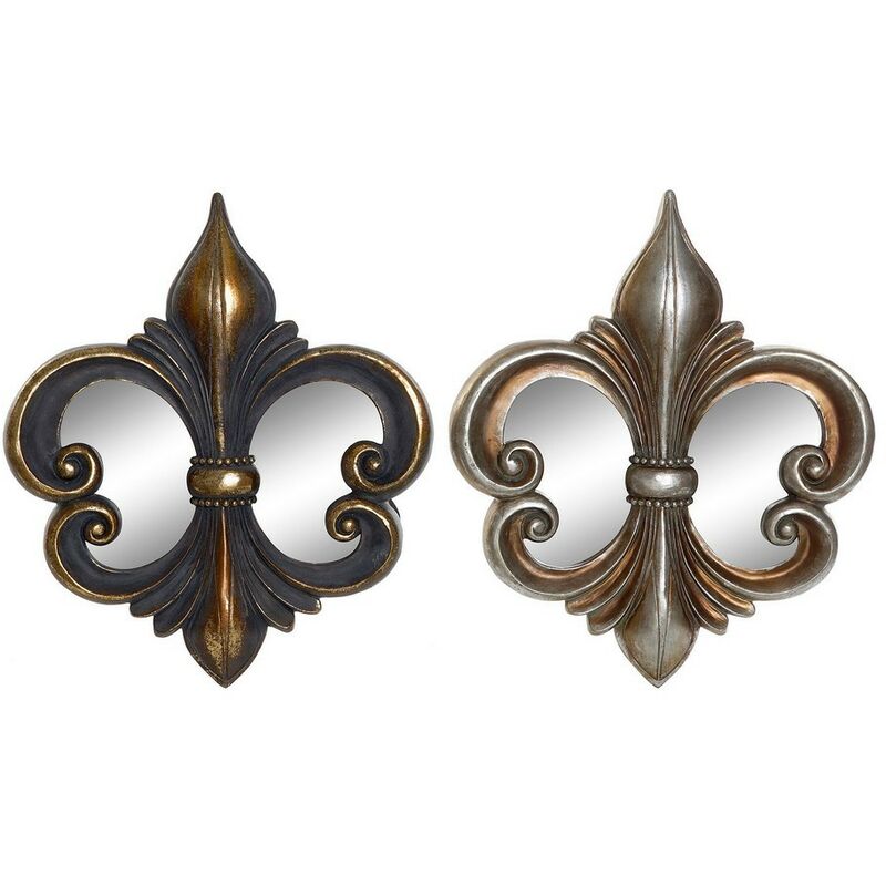 

Figura Decorativa Flor Resina Cristal (2 pcs) (37.8 x 5 x 44 cm) - Dkd Home Decor