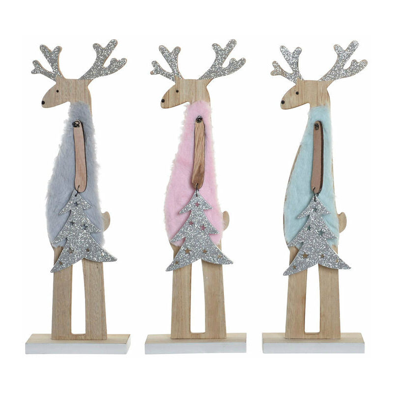 

Figura Decorativa DKD Home Decor Madera Reno (3 pcs) (11.5 x 5 x 35.5 cm)