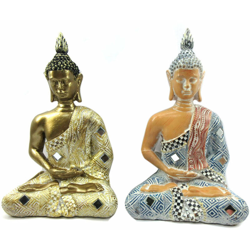 

Figura Decorativa DKD Home Decor Resina Buda (2 pcs) (13 x 8.8 x 20.5 cm)