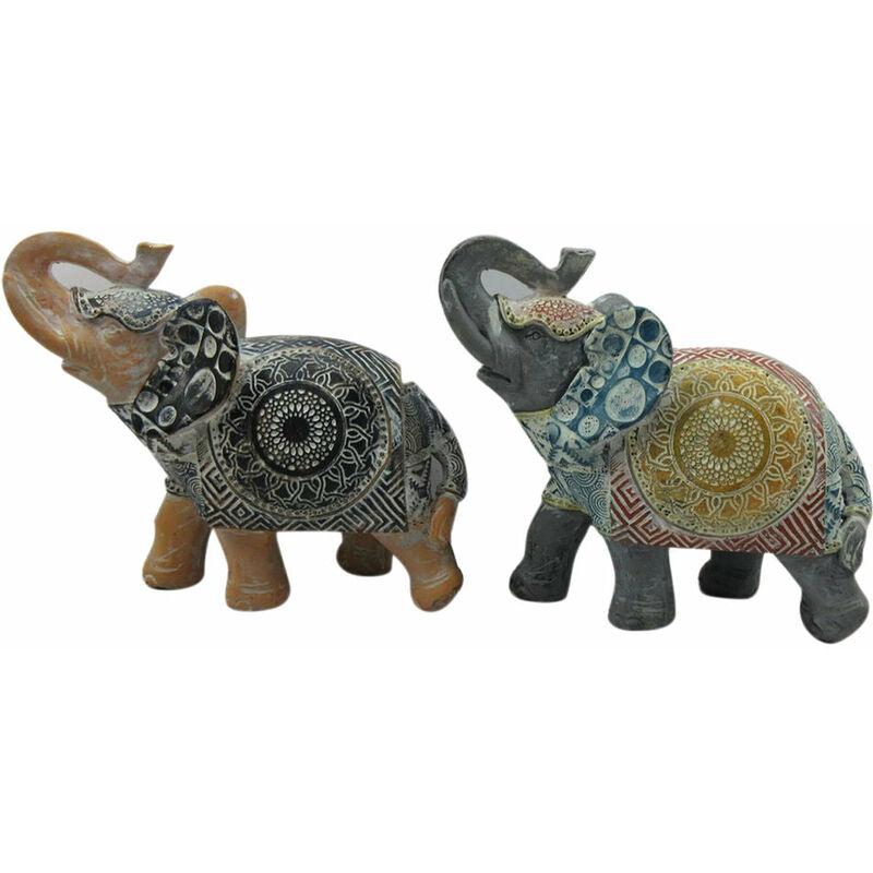 

Figura Decorativa DKD Home Decor Resina Elefante (2 pcs) (14.5 x 6.5 x 12.8 cm)