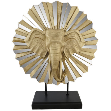 DKD Home Decor Figurine Eléphant Doré 47x18x56,5 cm