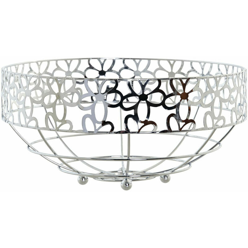 

Frutero Dkd Home Decor Plata Metal Flores (28 X 28 X 13.5 Cm)