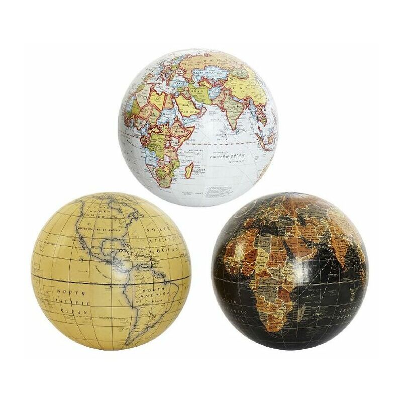 

Globo Terraqueo PVC Papel (3 pcs) (13 x 13 x 13 cm) - Dkd Home Decor