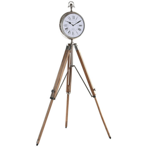 DKD Home Decor Horloge de Table Argenté Naturel 22x40x80 cm