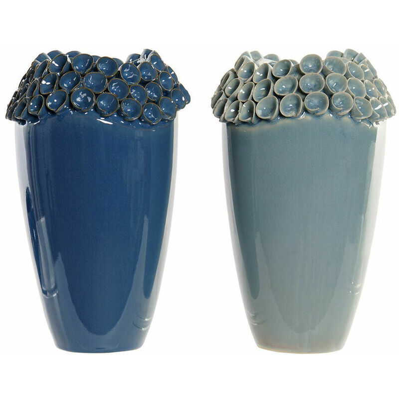 

DKD Home Decor Jarrón DKD Home Decor Gres Mediterráneo (2 pcs) (16 x 16 x 26 cm)