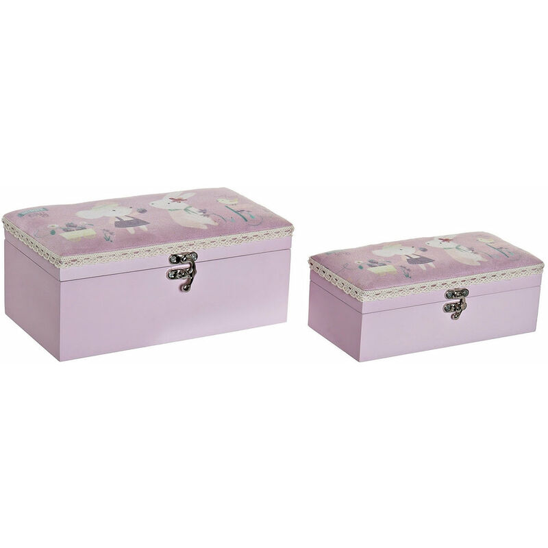 

Juego de Cajas Decorativas DKD Home Decor Conejo Poliéster (2 pcs)