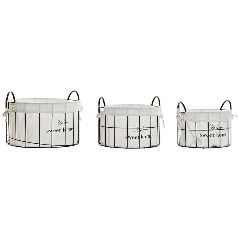 

Juego de Cestas Lino Metal Loft (3 pcs) - Dkd Home Decor