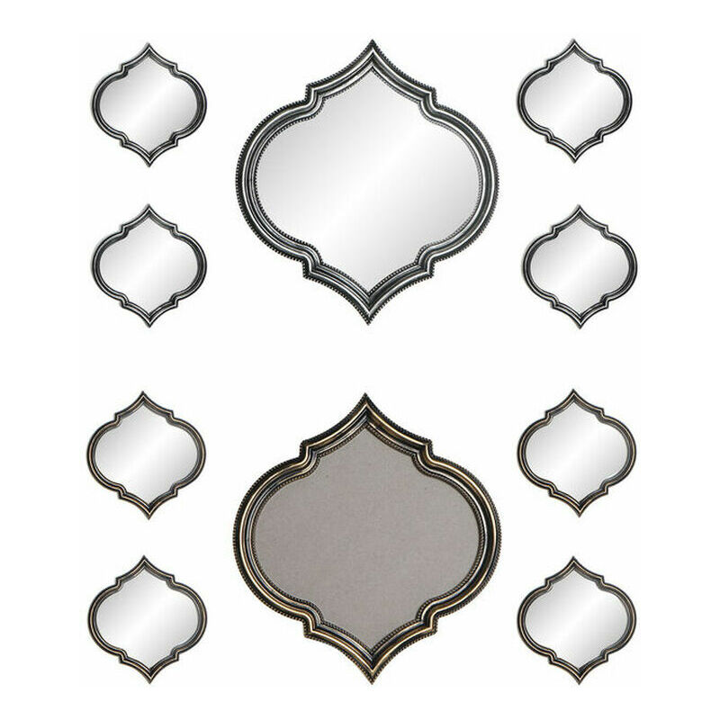 

Juego de Espejos Cristal Dorado Plata Polipropileno (51 x 2 x 55 cm) (2 pcs) - Dkd Home Decor