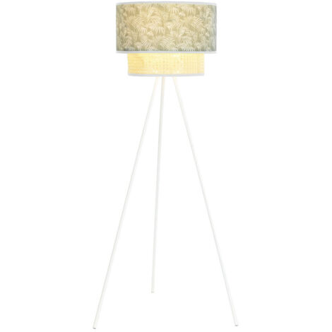 DKD Home Decor Lampadaire Métal Polyester Blanc Vert 40x40x129 cm