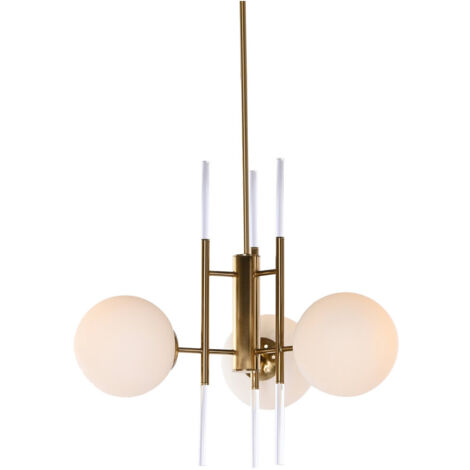 DKD Home Decor Lámpara de Techo Blanc et Doré 64 cm