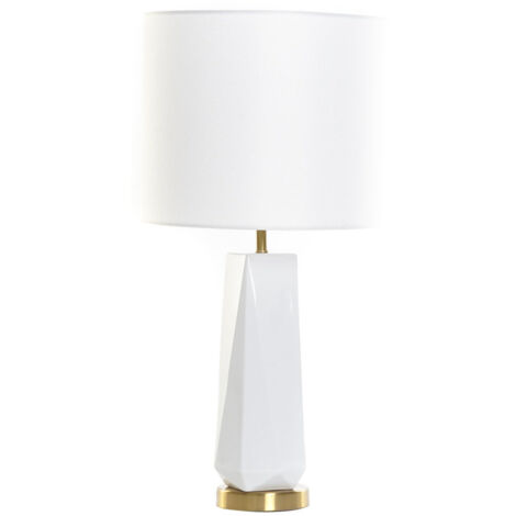 DKD Home Decor Lampe de bureau blanc doré 33x33x67 cm