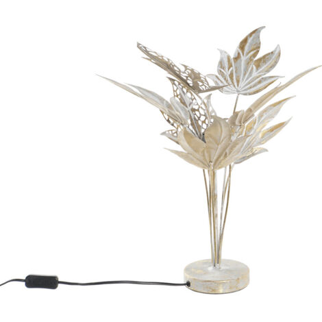 DKD Home Decor Lampe de bureau métal gris design tropical