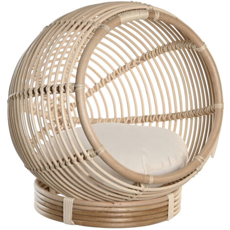 DKD Home Decor Lit pour animal domestique naturel 55x50x55 cm