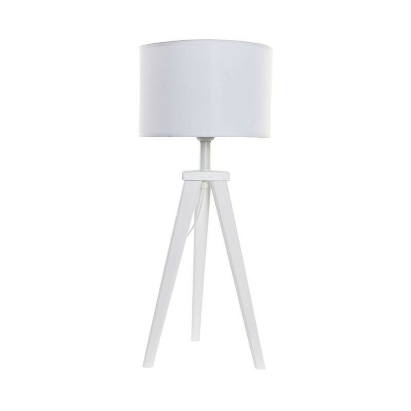 

Lámpara de Mesa Blanco Poliéster Madera 220 V 50 W - Dkd Home Decor