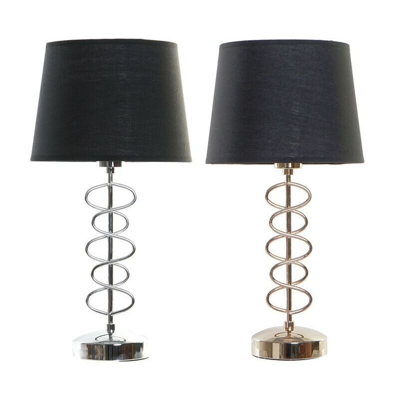 

Lámpara de mesa Negro Plata Poliéster Metal 220 V Dorado 50 W (2 pcs) (25 x 25 x 48 cm) - Dkd Home Decor