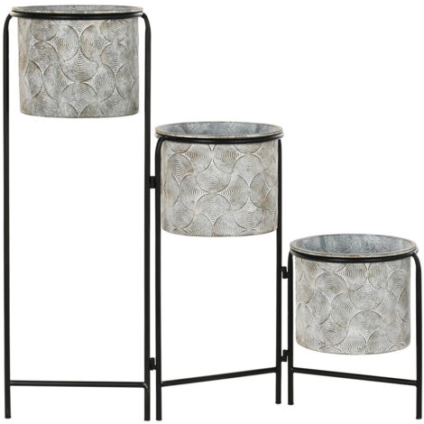 DKD Home Decor Macetero gris métal 82x25x81 cm