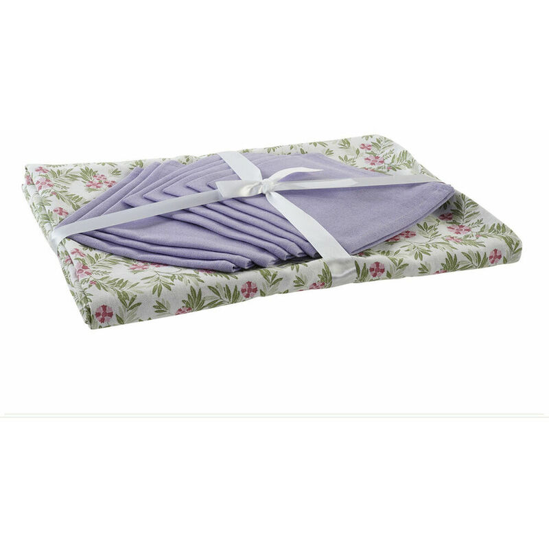 

Mantel y servilletas Algodón Blanco Verde (25 x 26 x 0,5 cm) (150 x 250 x 0.5 cm) - Dkd Home Decor