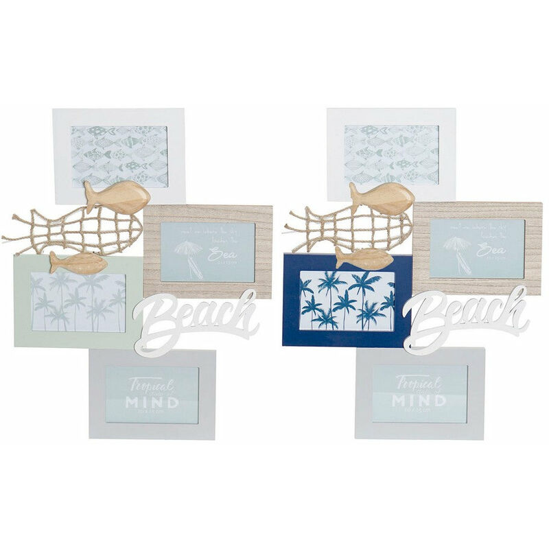 

Marco de Fotos DKD Home Decor Múltiple Mediterráneo Cristal Madera MDF (2 pcs) (38 x 2 x 50.5 cm)