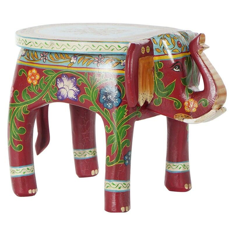 

Mesa auxiliar Marrón Multicolor Acrílico Madera de mango Elefante (45 x 34 x 34 cm) - Dkd Home Decor