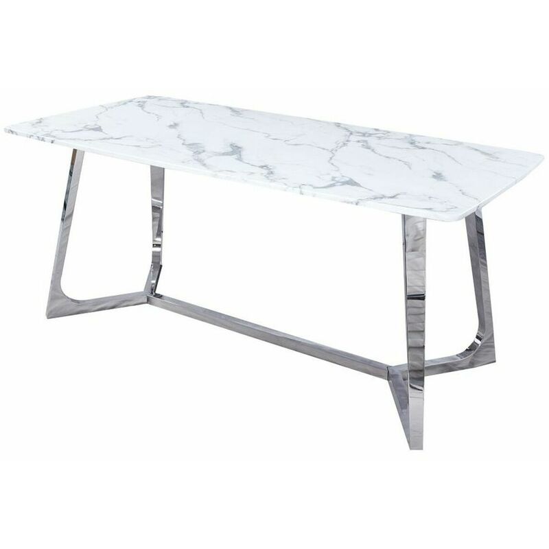 

Dkd Home Decor - Mesa de Comedor Mármol Acero (180 x 90 x 76 cm)