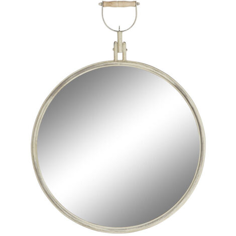 DKD Home Decor Miroir mural blanc 59 x 78 cm vintage