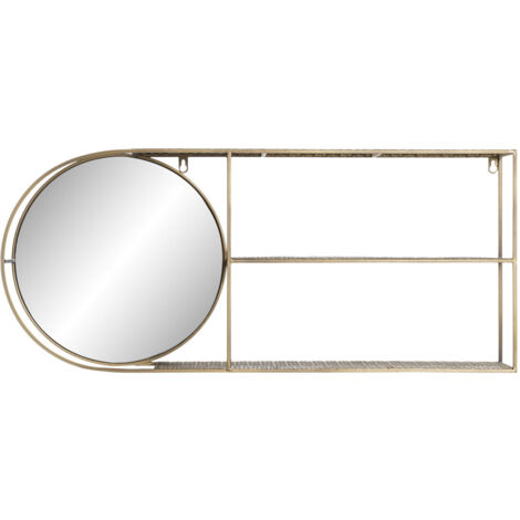 DKD Home Decor Miroir mural doré métal moderne 80x13x35 cm