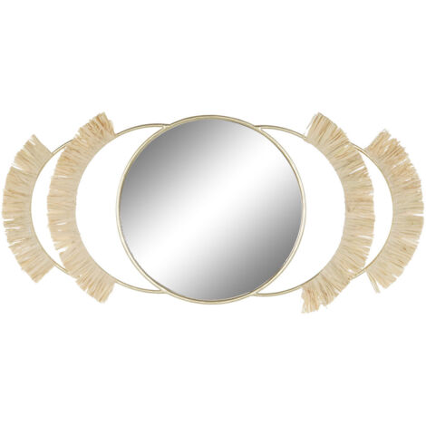 DKD Home Decor Miroir Mural Doré Naturel 89x40 cm