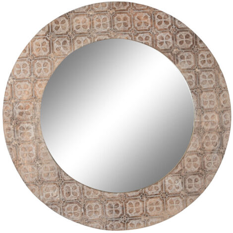 DKD Home Decor Miroir mural mandala bois 76x76 cm