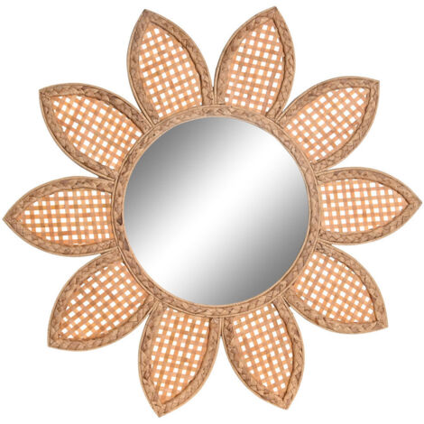 DKD Home Decor Miroir mural Marron 60x60 cm Naturel