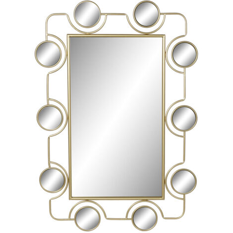 DKD Home Decor Miroir mural noir et doré 70x100 cm