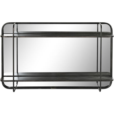 DKD Home Decor Miroir mural Noir Métal Loft 80x12x50 cm