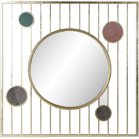 DKD Home Decor Miroir mural rose doré design cercles