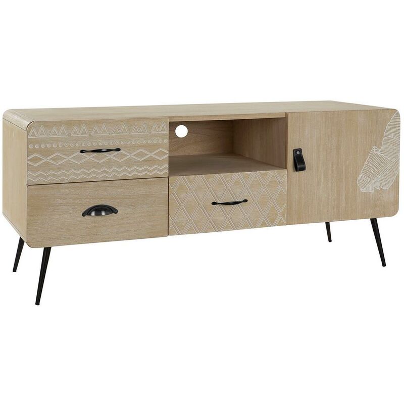 

Zanvic - Mueble de TV DKD Home Decor Metal Madera de Paulonia (120 x 41 x 52 cm)