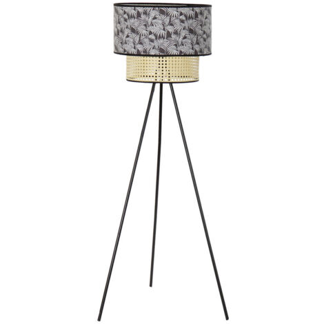 DKD Home Decor Natural Black Metal Colonial Floor Lamp