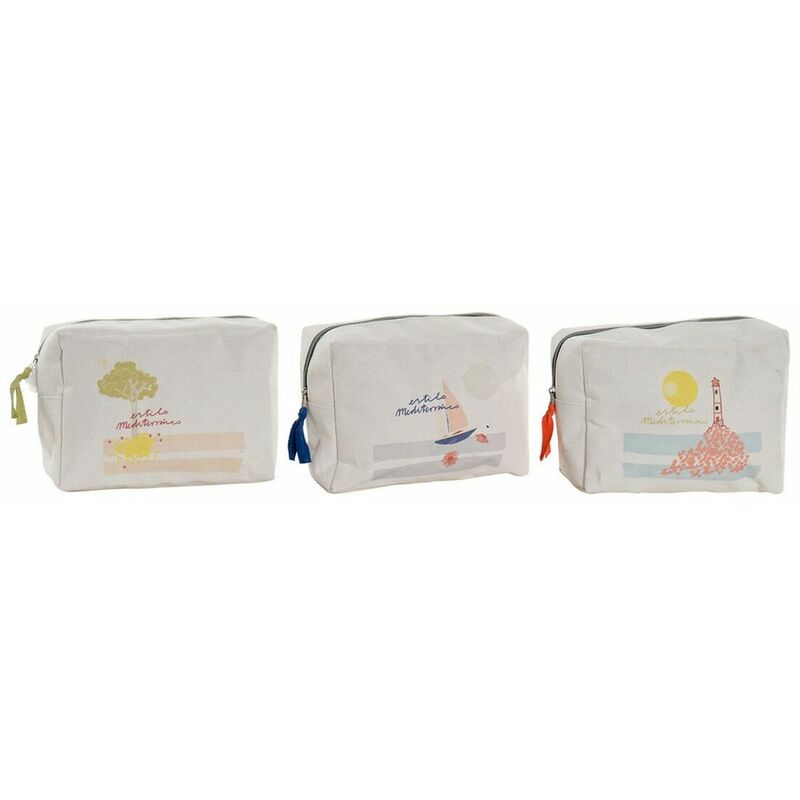 

DKD Home Decor Neceser DKD Home Decor Blanco Poliéster Lienzo (3 pcs) (20 x 8 x 14 cm)