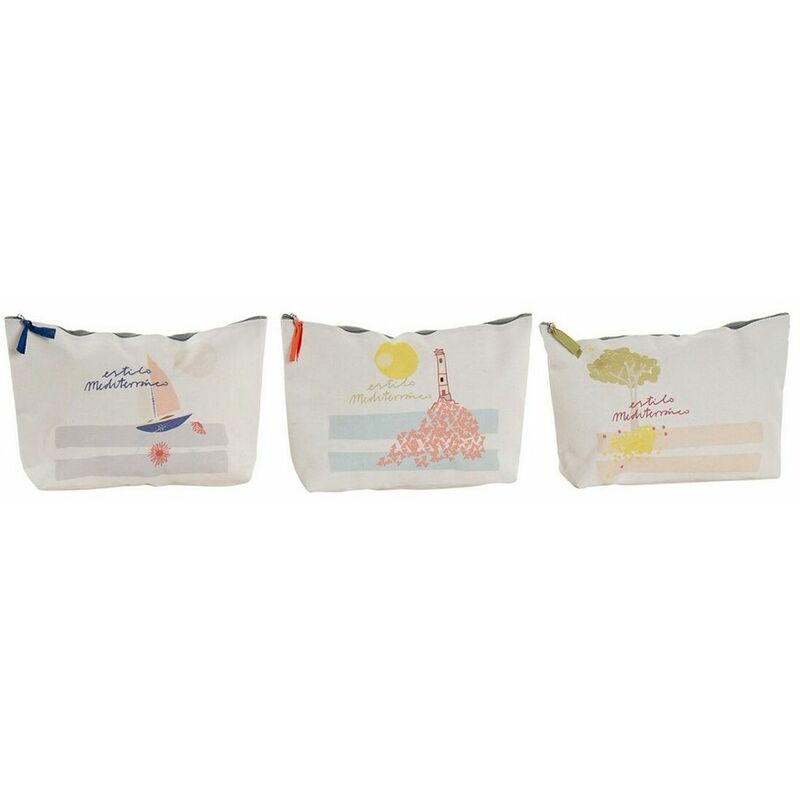 

Neceser Blanco Poliéster Lienzo (3 pcs) (30 x 8 x 21 cm) - Dkd Home Decor