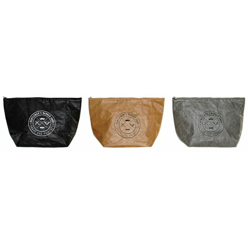 

Neceser Negro Gris Papel Vintage Camel (3 pcs) (30 x 1 x 20 cm) - Dkd Home Decor