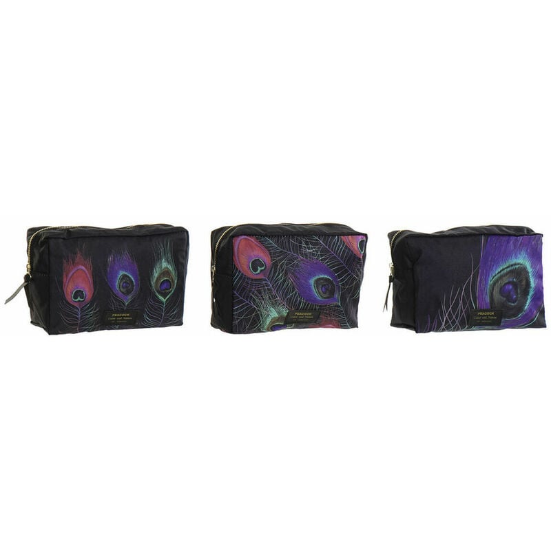 

Neceser Negro Rosa Poliéster Poliuretano Multicolor Nylon Glam (3 pcs) (20 x 8 x 14 cm) - Dkd Home Decor