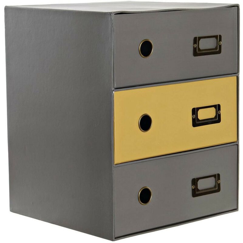 

Organizador Multiusos Gris Metal Ocre (28.5 x 28 x 36 cm) - Dkd Home Decor