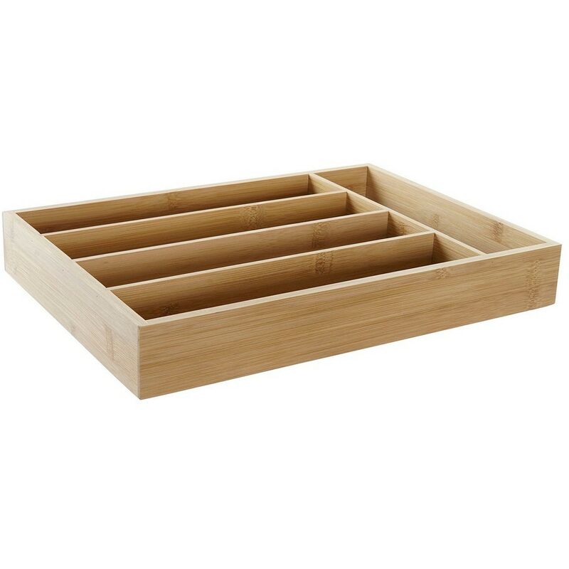 

Organizador para Cubiertos DKD Home Decor Bambú (35.5 x 25.5 x 5 cm)