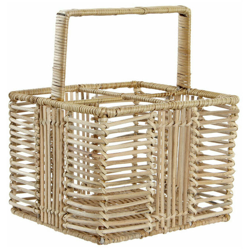 

Organizador para Cubiertos Metal Ratán (20 x 20 x 26 cm) - Dkd Home Decor