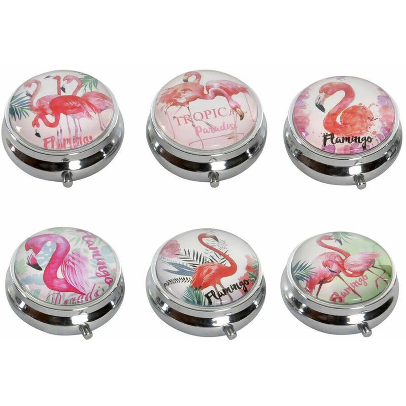 

Pastillero Con Compartimentos Dkd Home Decor Flamenco Tropical (6 Pcs)
