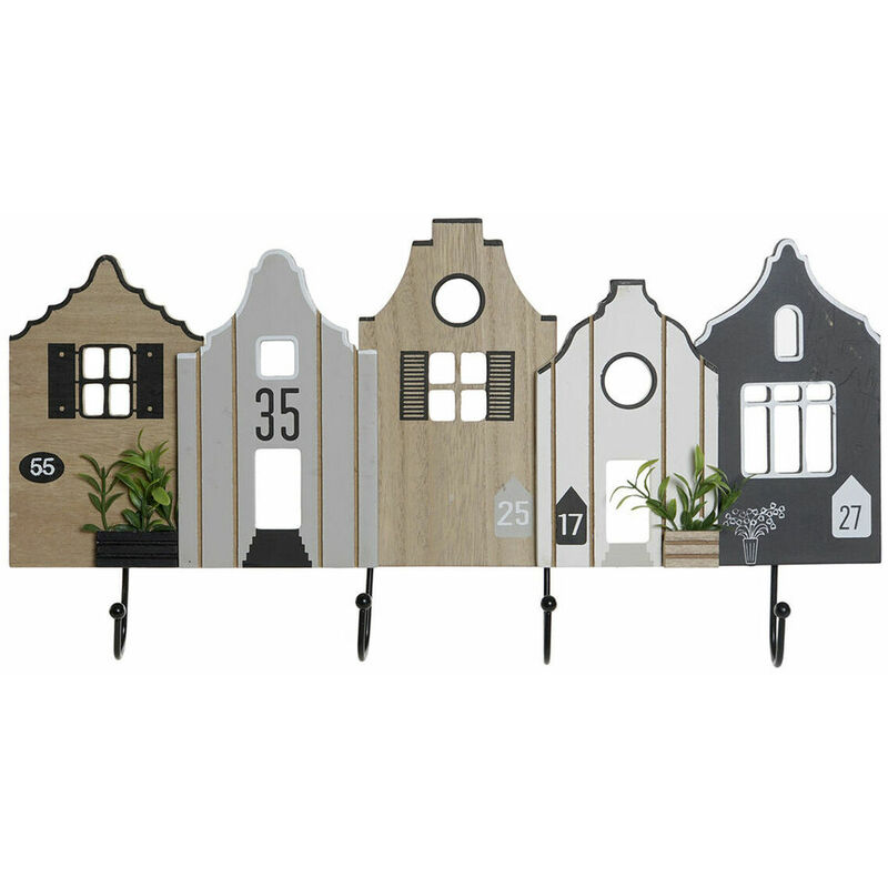 

Perchero de Pared Madera MDF Casas (50 x 4.5 x 25 cm) - Dkd Home Decor