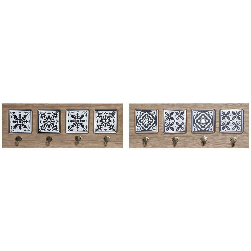 

Perchero DKD Home Decor Azul Metal Mosaico Madera MDF (2 pcs) (48 x 1.2 x 17.5 cm)