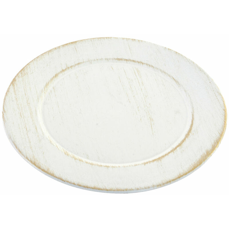 

Plato Llano Acabado envejecido Blanco Polipropileno (13 x 13 x 13 cm) - Dkd Home Decor