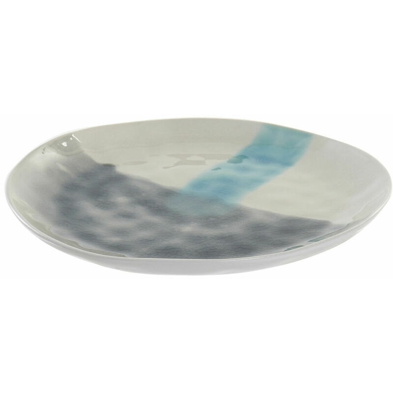 

Plato Llano Dkd Home Decor Azul Gris Gres Acero Esmaltado (27.5 X 27.5 X 2.5 Cm