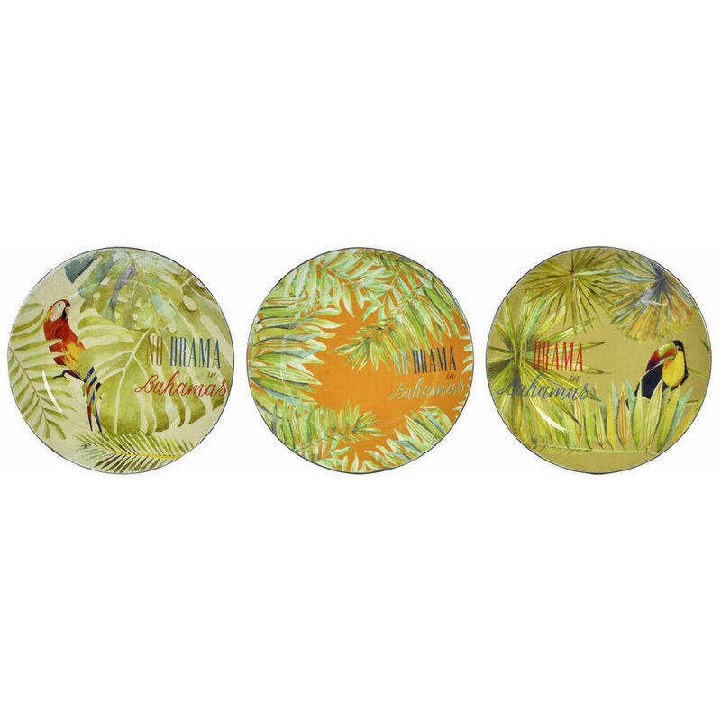 

Plato Llano Dkd Home Decor Bahamas Desechable Papel (3 Pcs) (13 X 13 X 13 Cm)