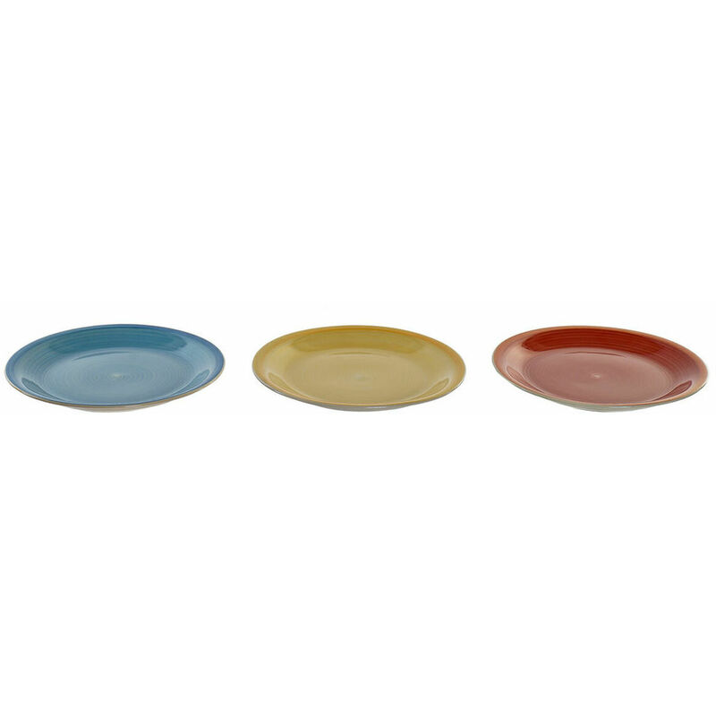 

Plato Llano Multicolor Gres (3 pcs) (26 x 26 x 3 cm) - Dkd Home Decor